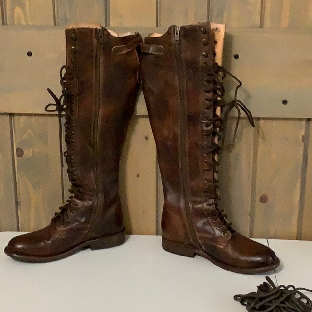 EUC Bed Stu Della leather Teak Lace-Up boots cobbler made Goodyear welted. - Picture 3 of 10
